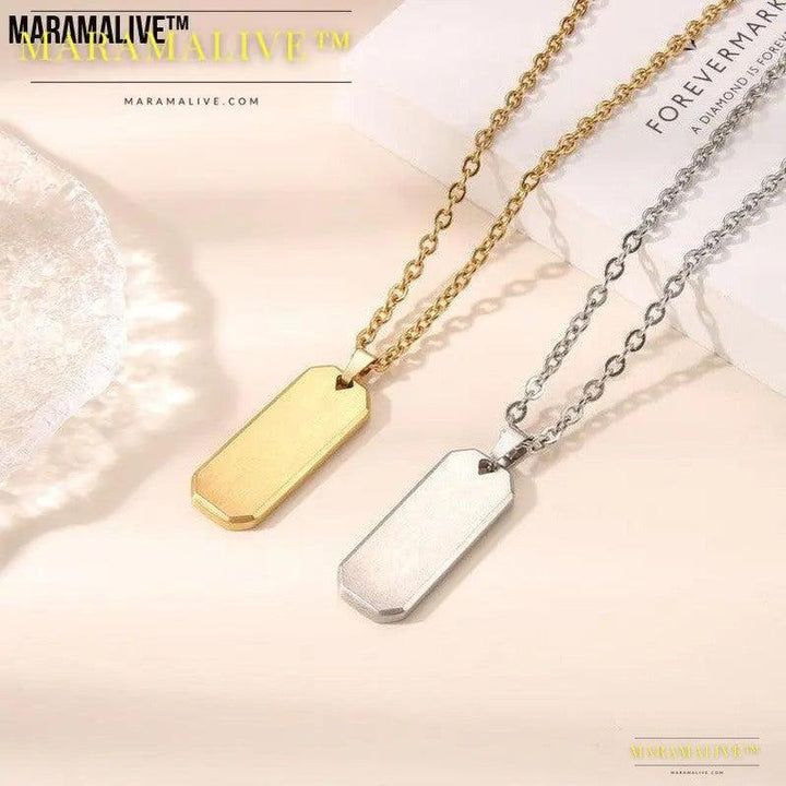 Trendy Personality Mirror Stainless Steel Geometric Necklace