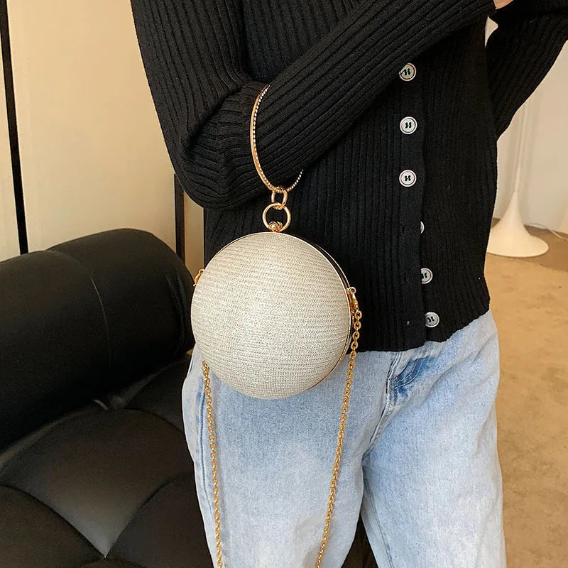 Trendy Silver Circular Ring Evening Bag - Perfect Unique Gift