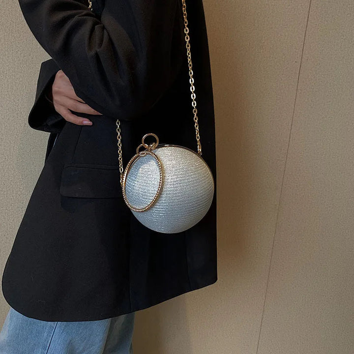 Trendy Silver Circular Ring Evening Bag - Perfect Unique Gift