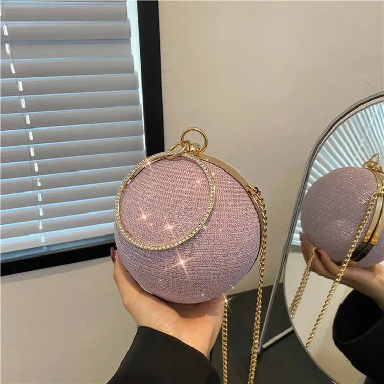 Trendy Silver Circular Ring Evening Bag - Perfect Unique Gift