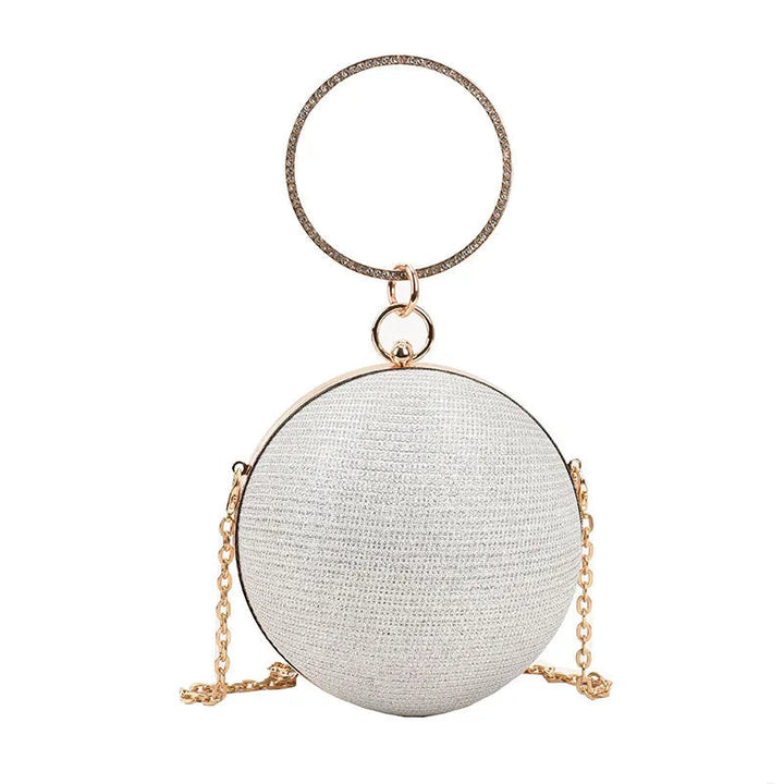 Trendy Silver Circular Ring Evening Bag - Perfect Unique Gift