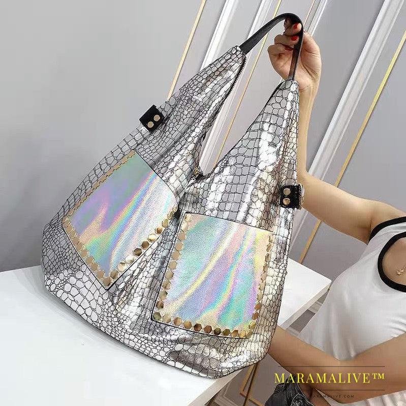 Trendy Studded Sequined Shoulder Bag