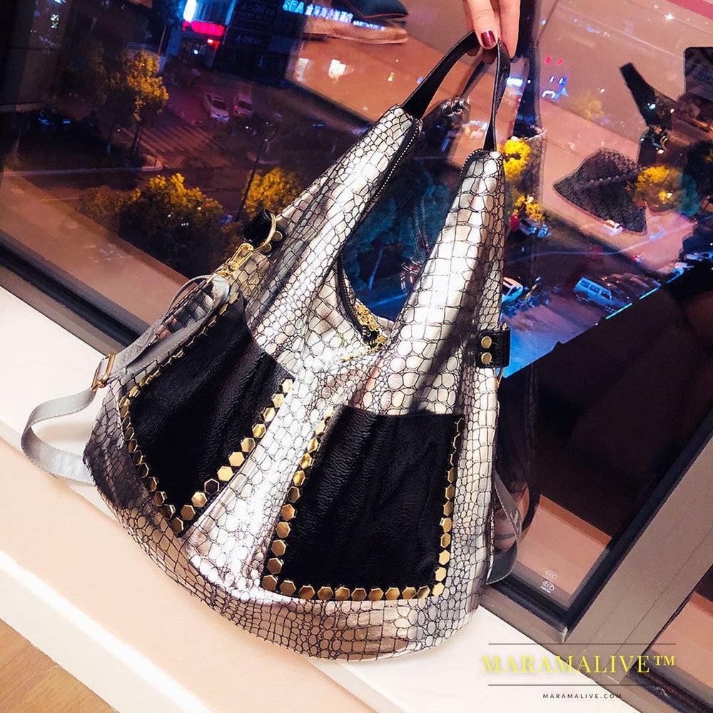 Trendy Studded Sequined Shoulder Bag