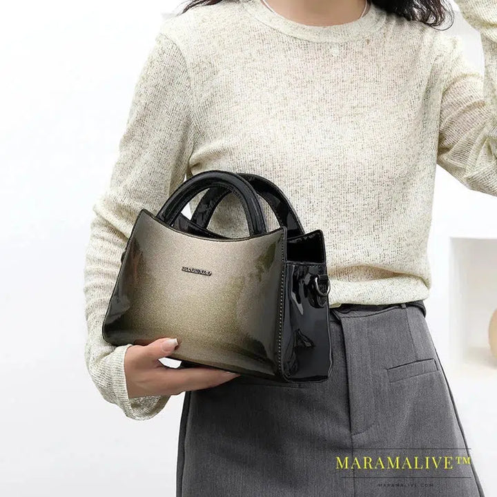 Trendy Style New Collection Brand Designer Women Crossbody Tote Bagb Sleek Ladies Essential Luxury Patent Leather Handbag