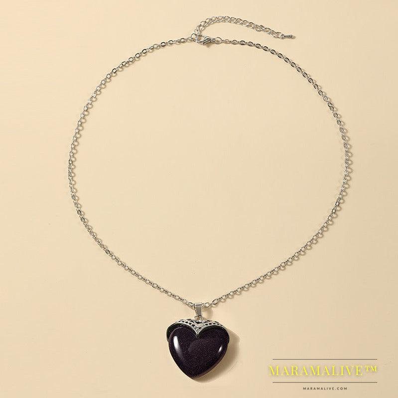 Trendy Unique Natural Stone Love Necklace For Women