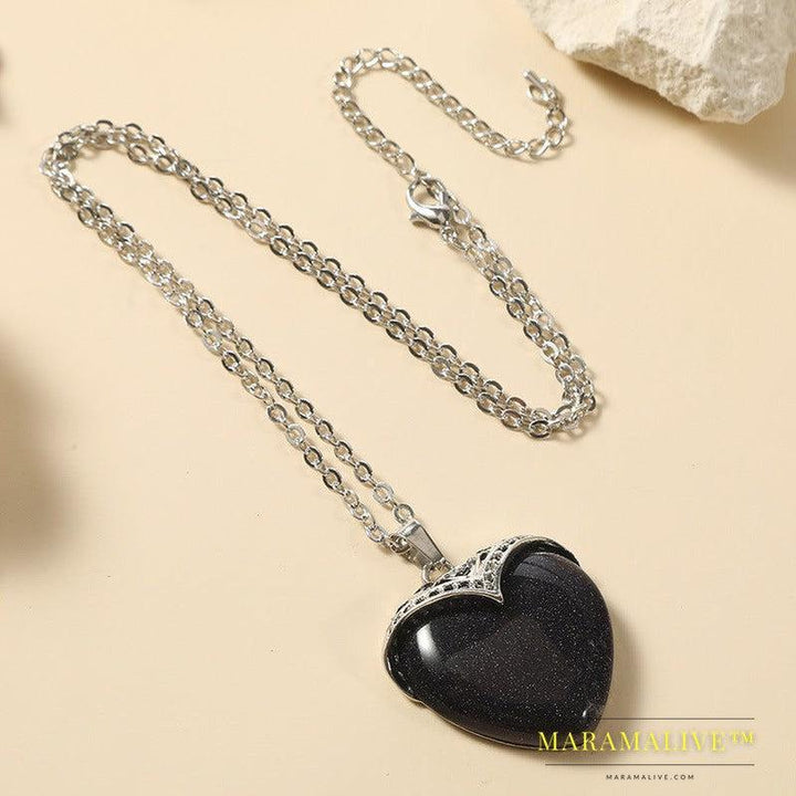 Trendy Unique Natural Stone Love Necklace For Women