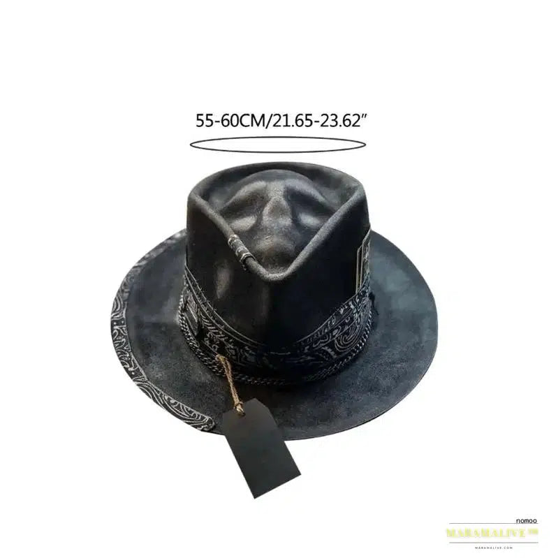 Trendy Western Halloween Gothic Cowboy Hat - Unusual Punk Style Headgear Decoration for Adults