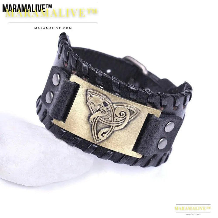 Triangle Fox Metal Bracelet Couple Leather Bracelet