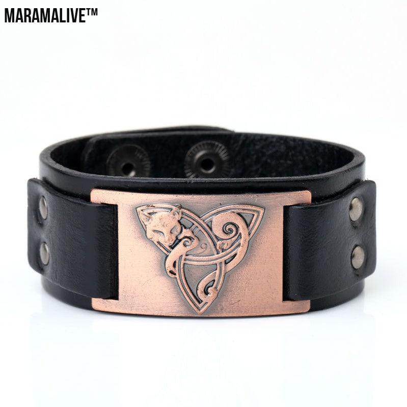 Triangle Fox Metal Bracelet Couple Leather Bracelet