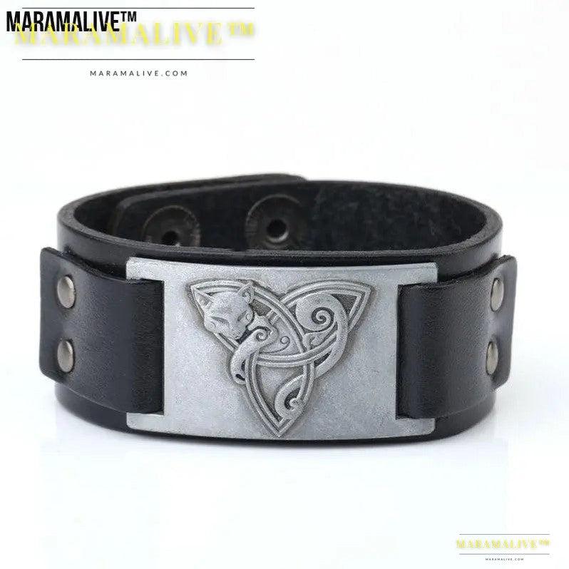 Triangle Fox Metal Bracelet Couple Leather Bracelet