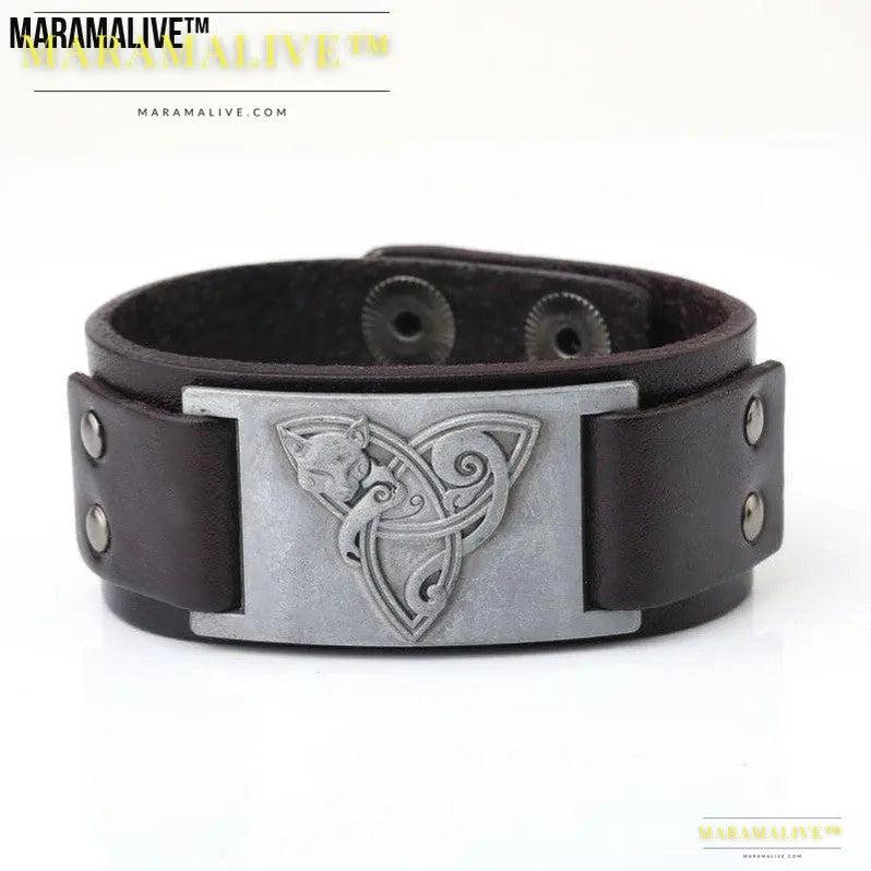 Triangle Fox Metal Bracelet Couple Leather Bracelet