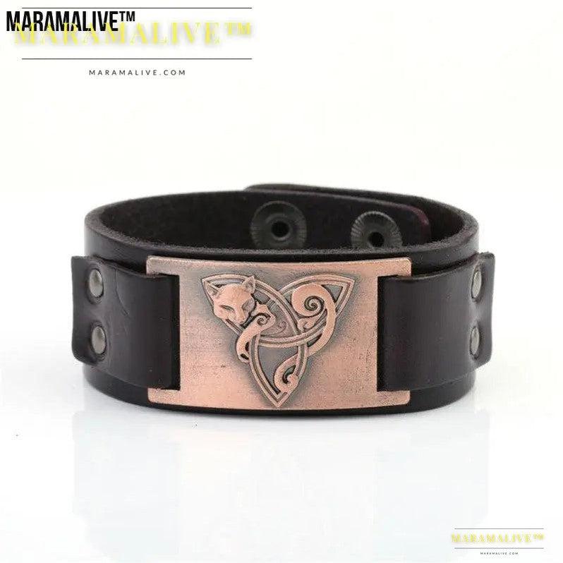 Triangle Fox Metal Bracelet Couple Leather Bracelet