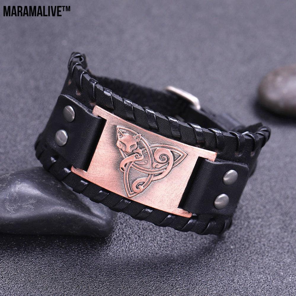 Triangle Fox Metal Bracelet Couple Leather Bracelet