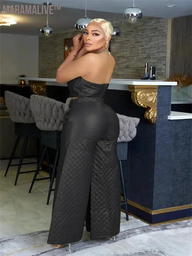 Two Piece Set Women Sexy Off Shoulder Crop Top and Pants Sets Fall Clothes New in Matching Outfits