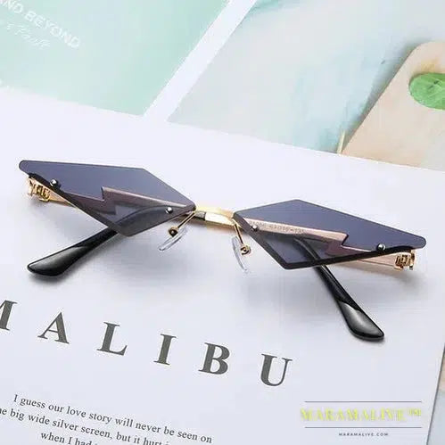 UV400 Trendy Tassel Sunglasses Fashion Retro Rimless Sun Glasses Steampunk Sunglasses Shades Funny Clouds Shaped Eyeglasses