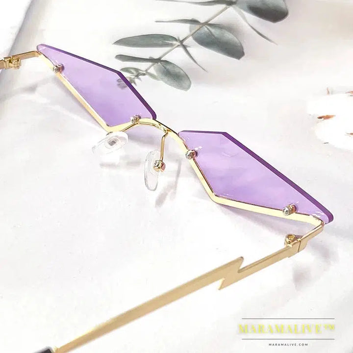 UV400 Trendy Tassel Sunglasses Fashion Retro Rimless Sun Glasses Steampunk Sunglasses Shades Funny Clouds Shaped Eyeglasses