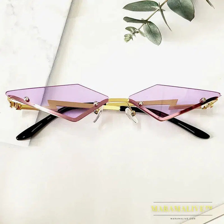 UV400 Trendy Tassel Sunglasses Fashion Retro Rimless Sun Glasses Steampunk Sunglasses Shades Funny Clouds Shaped Eyeglasses