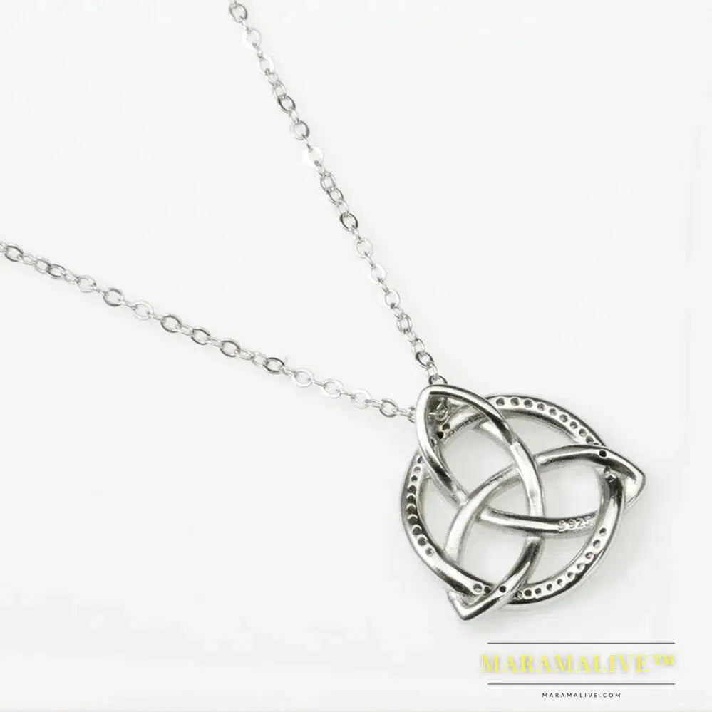 Unique 925 Sterling Silver Celtics Tiquetra Trinity Knot Pendant Necklaces Fashion Jewelry for Boy girl Party Gift D202