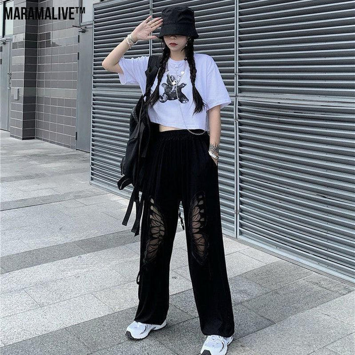 Unique Baggy Trousers with Cut-outs and Fun Style!