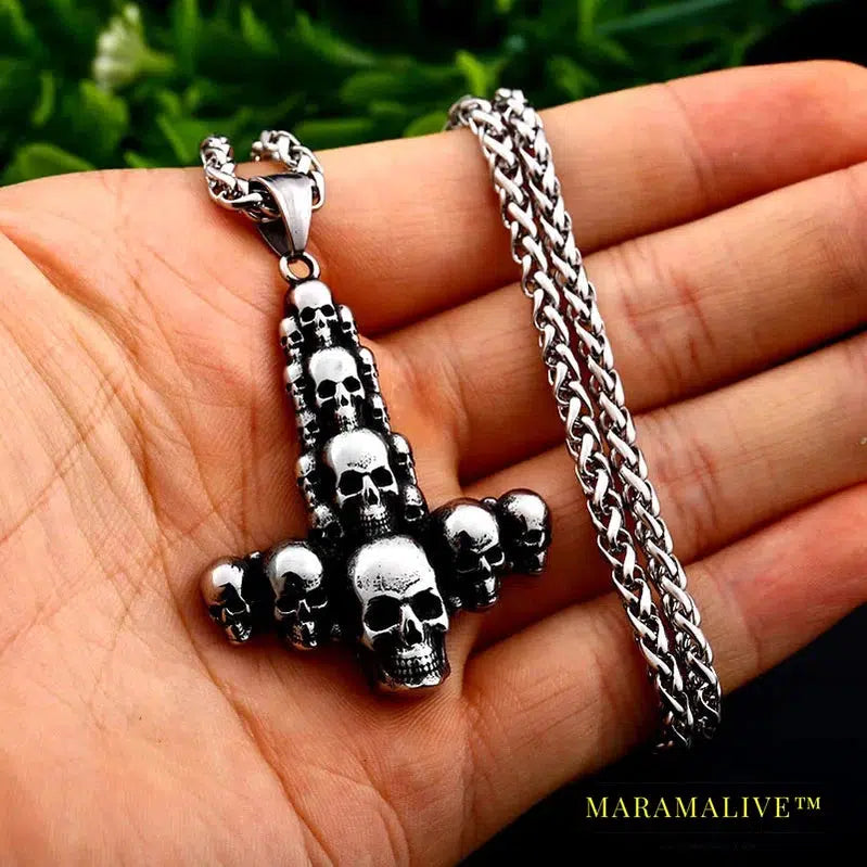 Unique Design Skull Sword Men's Pendant Necklace Punk Rock High Quality Jewelry