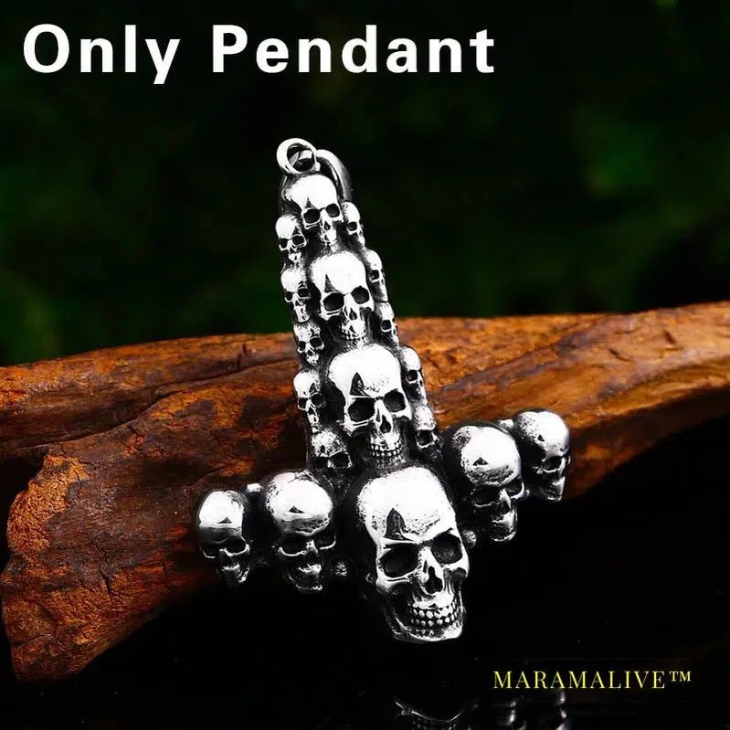 Unique Design Skull Sword Men's Pendant Necklace Punk Rock High Quality Jewelry