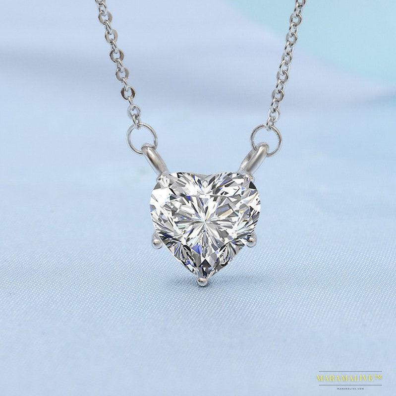 Unique Designer Moissanite Pendant Necklace with Clavicle Chain - Luxury Sustainable Jewelry