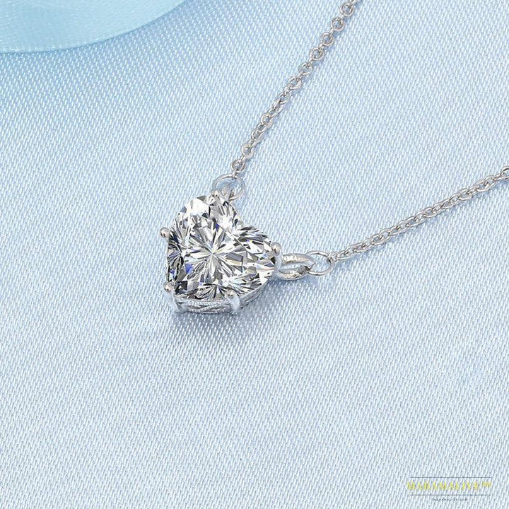 Unique Designer Moissanite Pendant Necklace with Clavicle Chain - Luxury Sustainable Jewelry