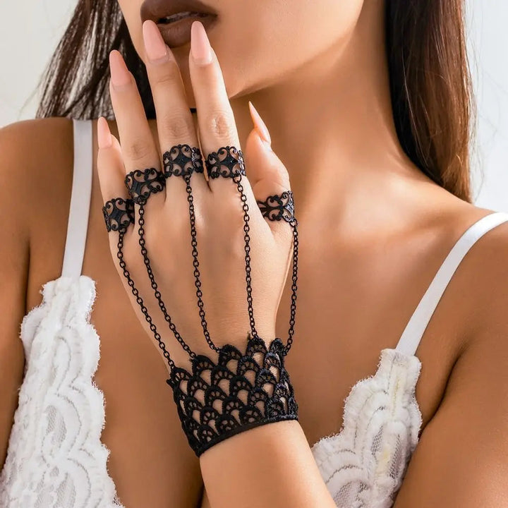 Unique Gothic Iron Finger Bracelet: A Steampunk Vintage Expression Unisex Hand Jewelry