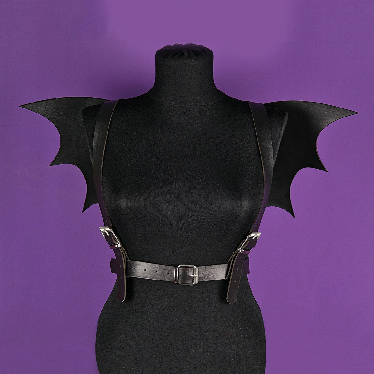 Unique Handcrafted Leather Bat Wings Harness - Vintage Goth Steampunk Costume Accessory