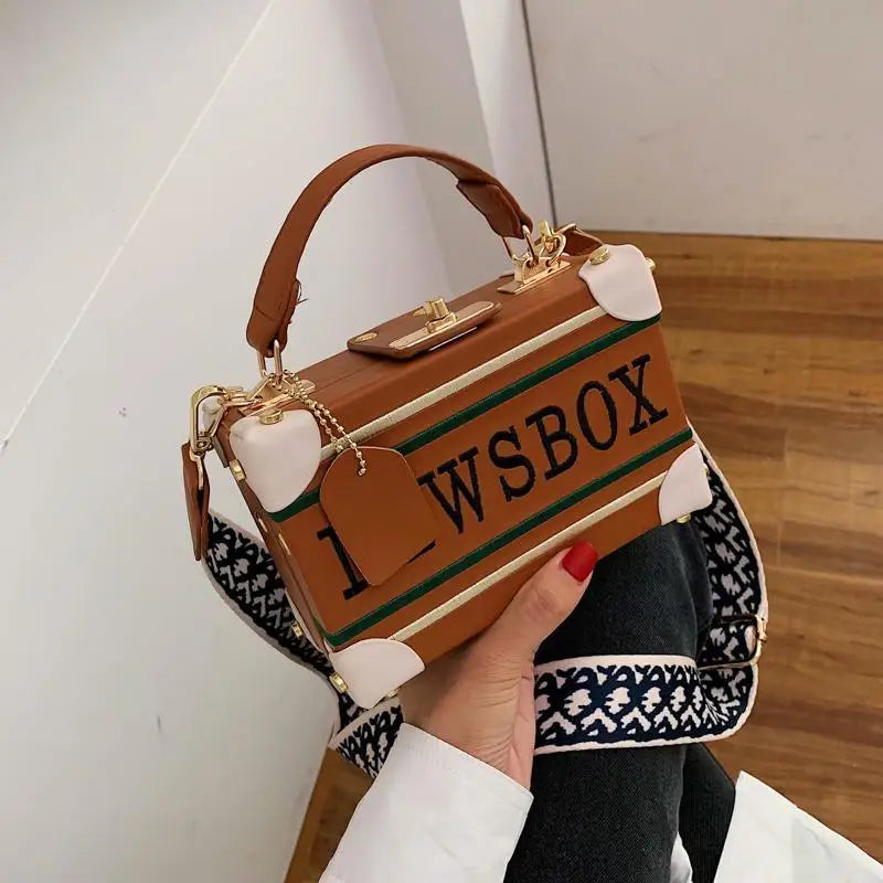 Unique Retro Radio Box Style Crossbody Messenger Bag - Trendy Chain Purse with PU Leather for Women