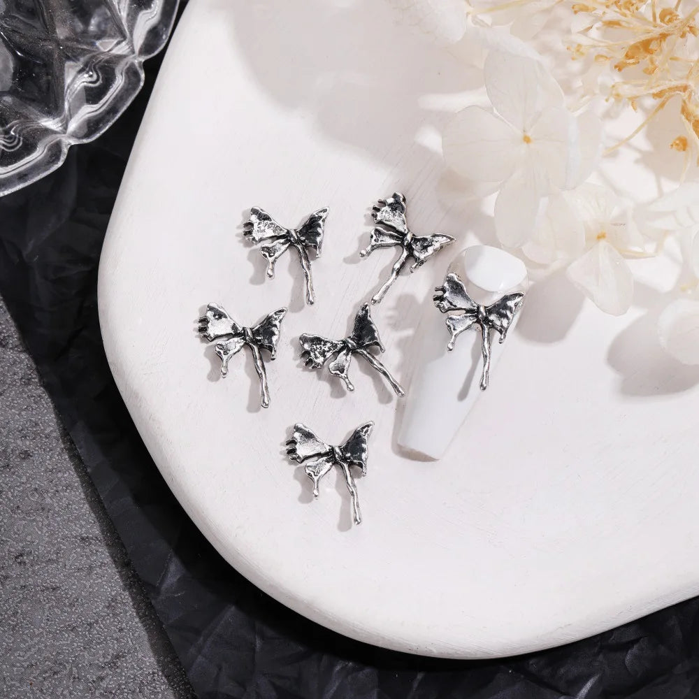 Unique Steampunk Gothic 3D Alloy Nail Art Skeleton Cross Charms - 10PCS Set - Perfect For Halloween Decoration Design Supplies Tool