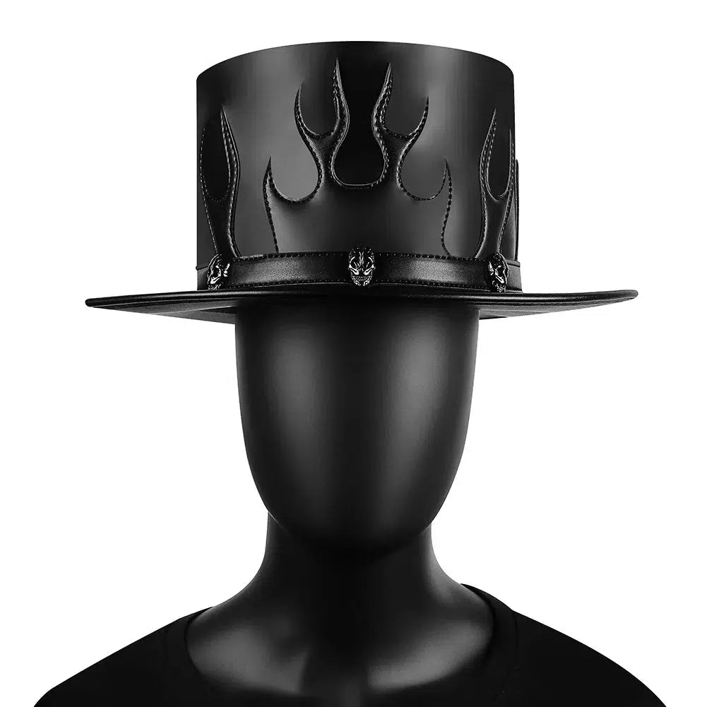 Unique Vintage Steampunk Leather Top Hat with Gothic Rave Nightclub Appeal