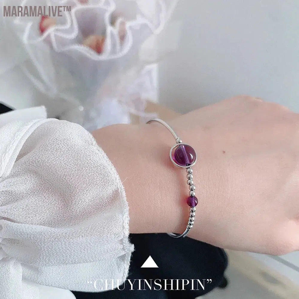 Unique charm and elegance! S925 silver purple crystal bracelet, luxury and high-end, versatile for women