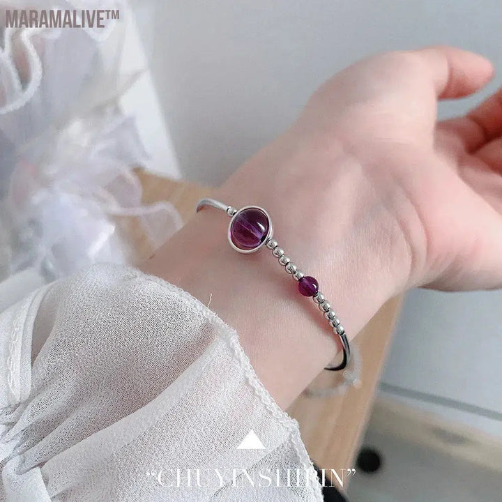 Unique charm and elegance! S925 silver purple crystal bracelet, luxury and high-end, versatile for women