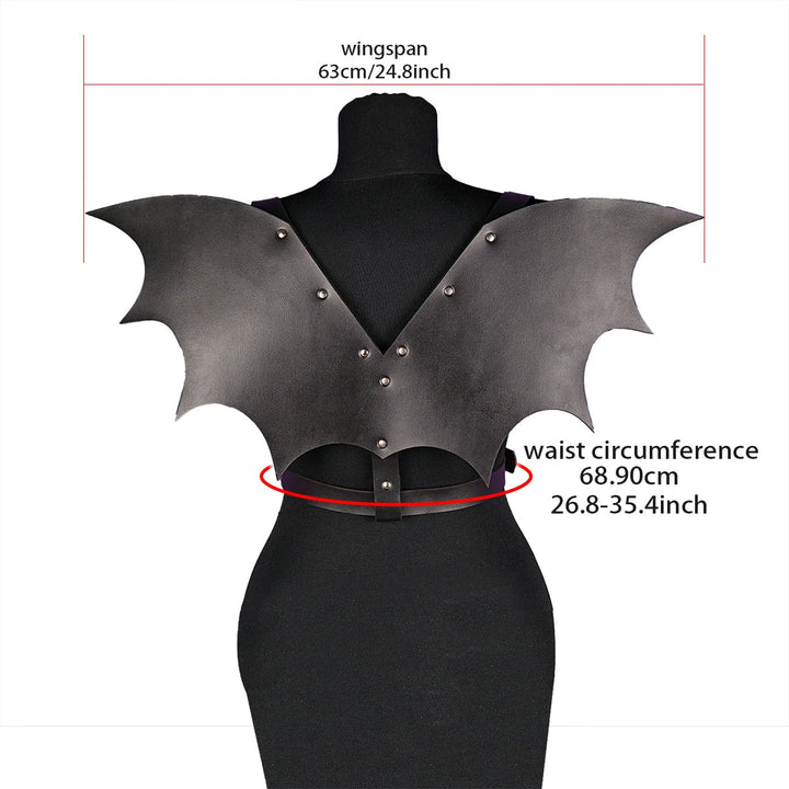 Unleash Your Inner Beast with our Gothic Punk Leather Wing Harness - The Ultimate Halloween Accessory