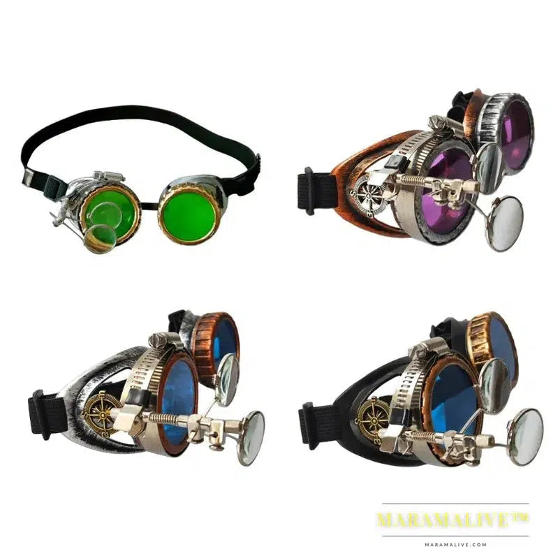 Upgraded Steampunk Goggles Welding Goth Cosplay Vintage Goggles Rustics RaveParty Fancy DressCostume for Women Men Gift