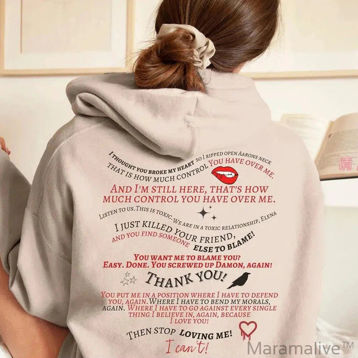 Vampire Diaries Hoodie Trendy Retro TV Show Sweatshirt Aesthetic Clothes TVD Mystic Falls Shirt Vampire Fan Hoodie Fans Gifts