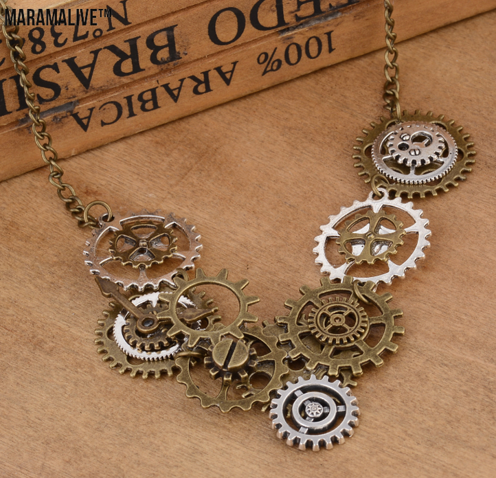 Various Gears Combined Steampunk Necklace