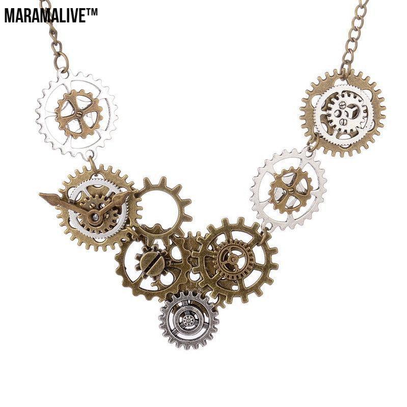 Various Gears Combined Steampunk Necklace