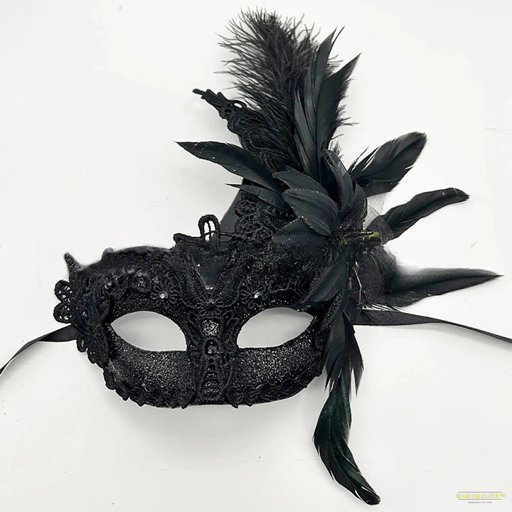 Venice Adult Masquerade Princess Mask Women Luxury Peacock Feathers Half Face Mask Party Performance Carnival Cosplay Therian