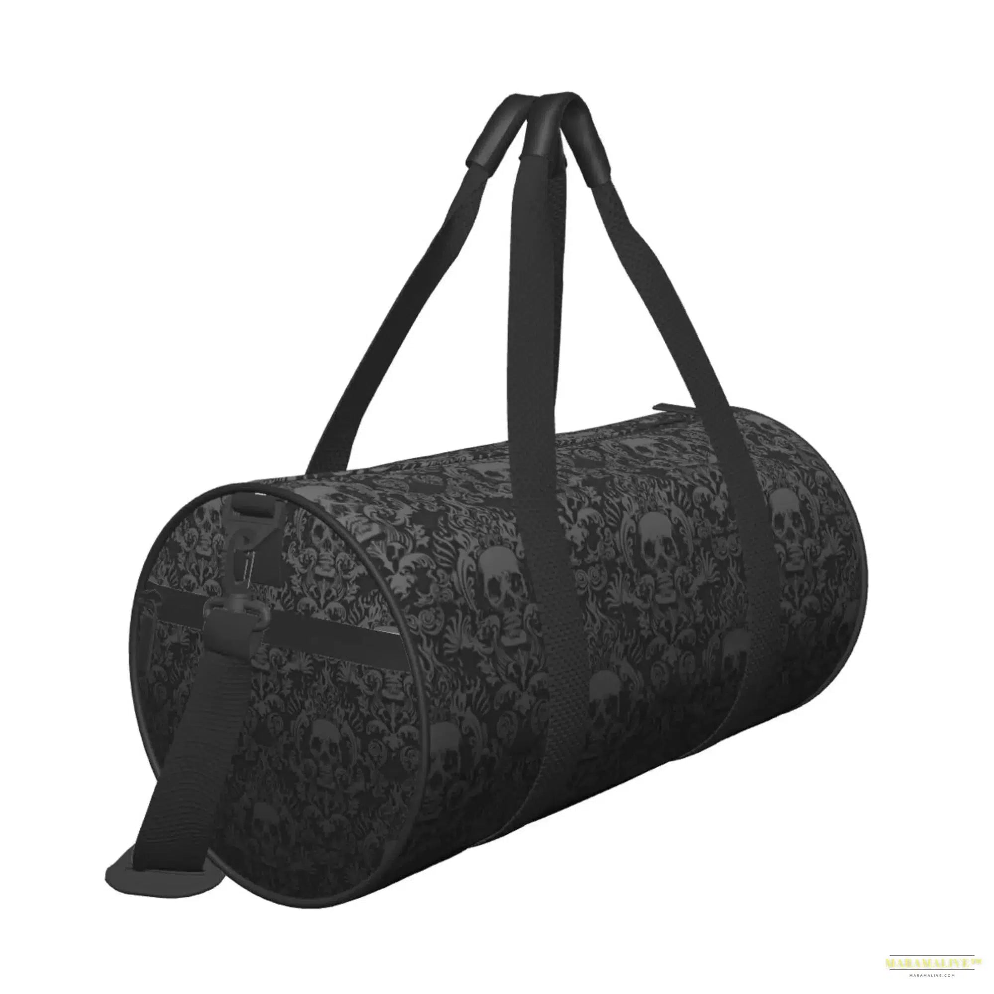 Victorian Gothic Black Skull Sport Gym Duffle Travel Bag with Shoe Compartment Wet Pocket for Men and Women