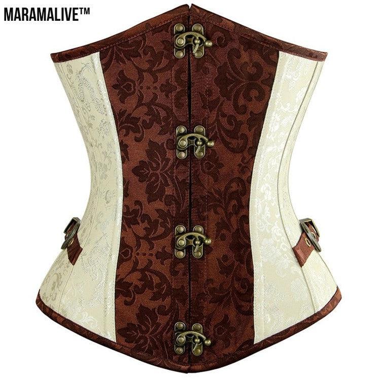 Victorian Short Belly Corset - Gothic Body Shaper bustier