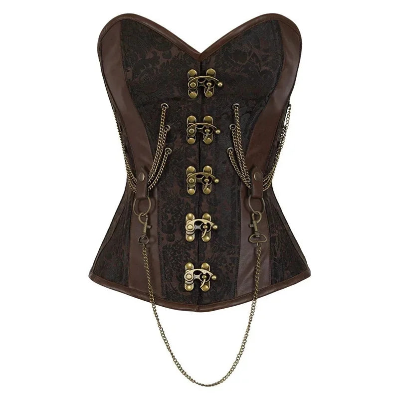 Victorian Steampunk Gothic Lace-Up Waist Corset - Vintage Burlesque Body Shapewear Bodice