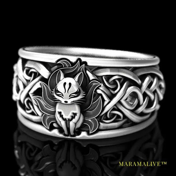 Viking Nordic Mythology Giant Wolf Men Ring Defense Totem Wolf Fashion Hip Hop Rock Unisex Finger Ring Punk Gift