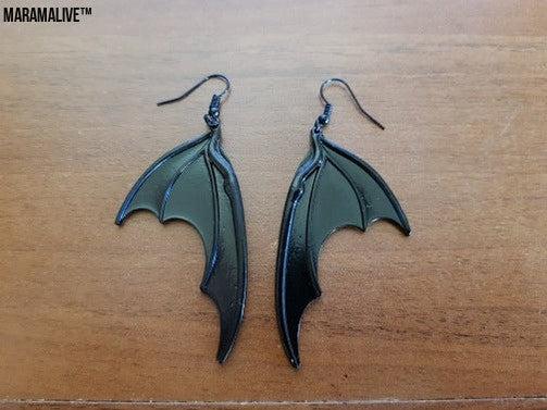 Vintage Dark Halloween Bat wings Earrings Gothic Earrings Vampire Black Bat Earrings