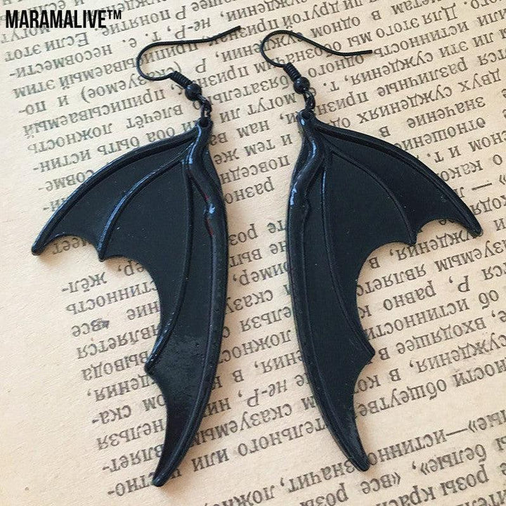 Vintage Dark Halloween Bat wings Earrings Gothic Earrings Vampire Black Bat Earrings