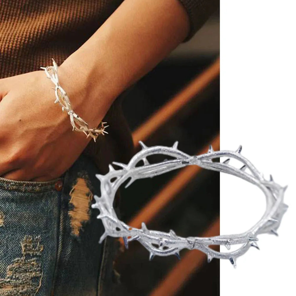 Vintage Gothic Prickle Chain Bracelet: Punk Bangle for Unique Personalities - Unisex Jewelry Accessory Gift