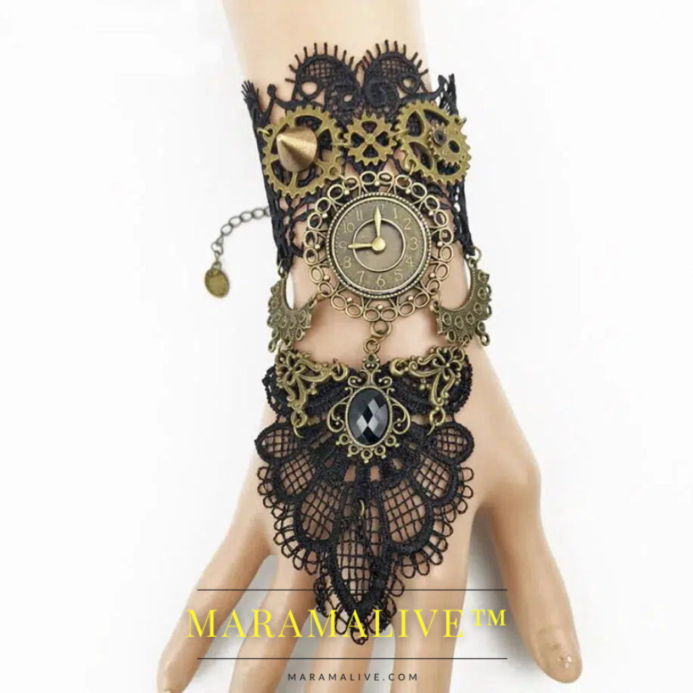 Vintage Gothic Steampunk Gears Back Hand Cover