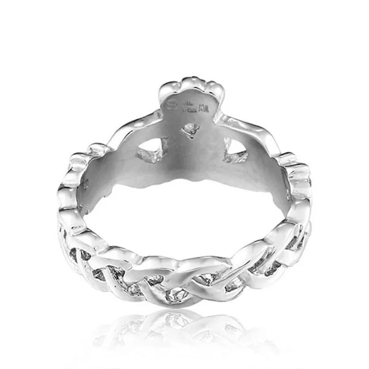 Vintage Irish Claddagh Love Heart Crown Ring - Handcrafted Wedding Engagement Jewelry