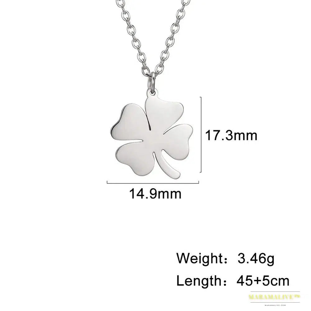 Vintage Maramalive™ Shamrock Lucky Necklace, three-leaf heart, Trinity Knot Irish St Patrick Symbol - Stainless Steel Religious Amulet